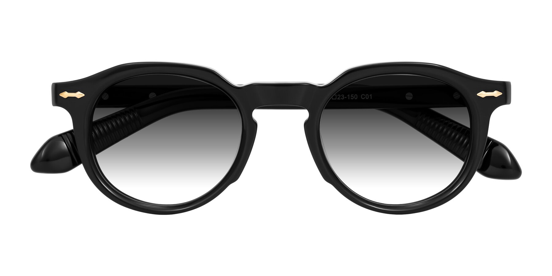Folded Front of Lachard in Black with Gray Gradient Lenses