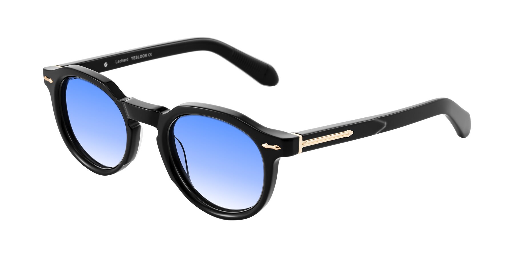 Angle of Lachard in Black with Blue Gradient Lenses