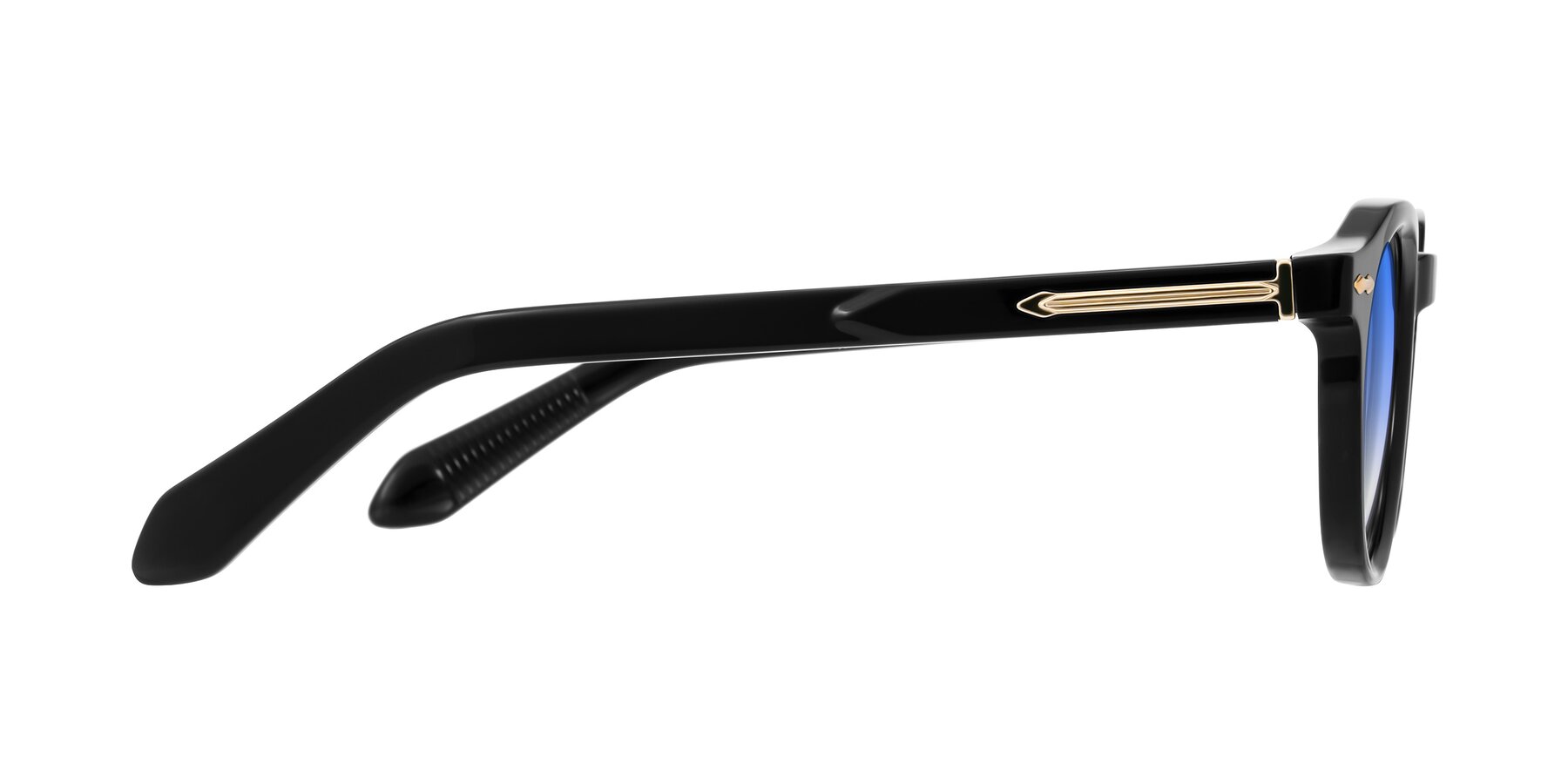 Side of Lachard in Black with Blue Gradient Lenses