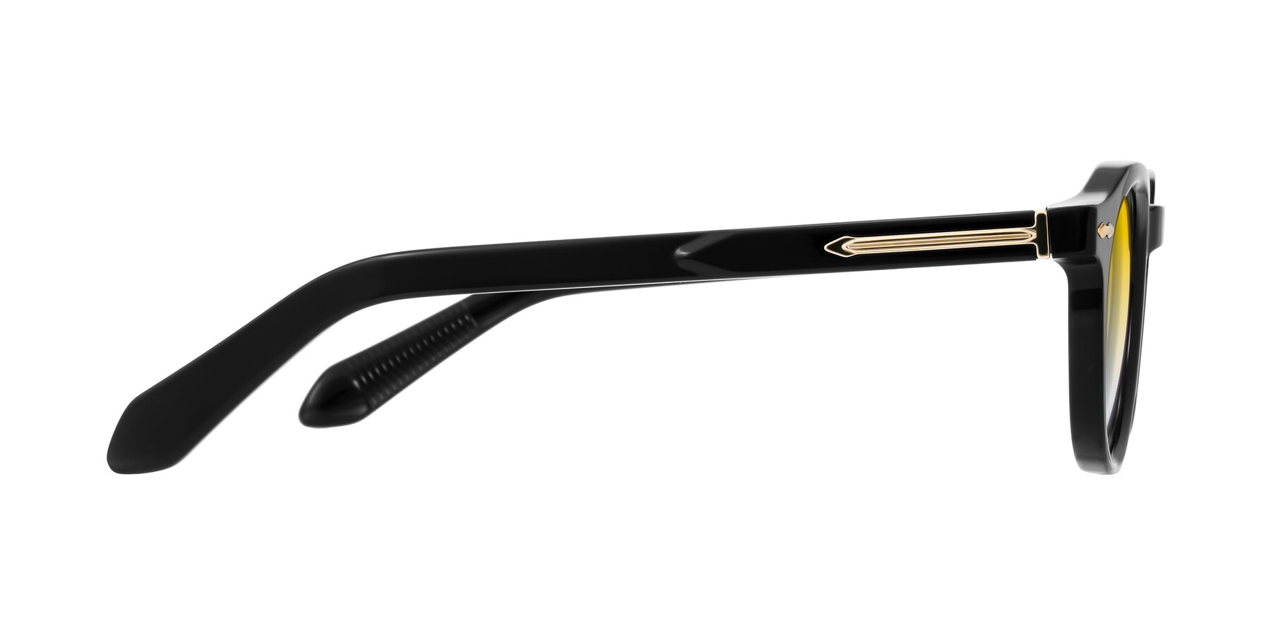 Side of Lachard in Black with Yellow Gradient Lenses