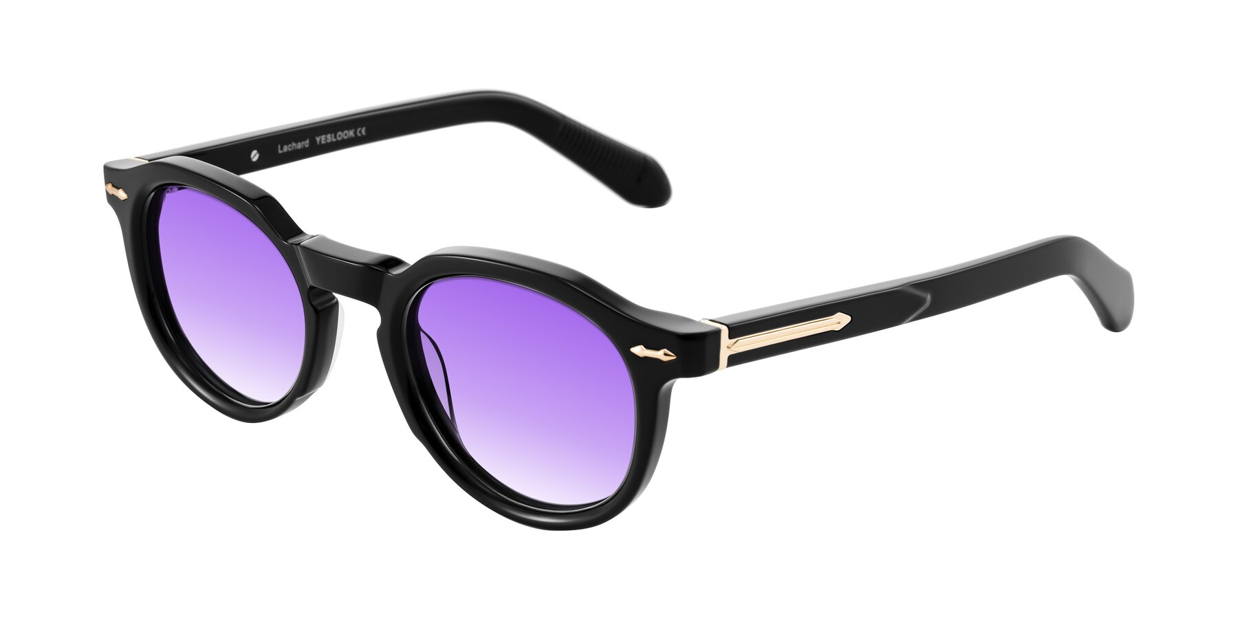 Angle of Lachard in Black with Purple Gradient Lenses