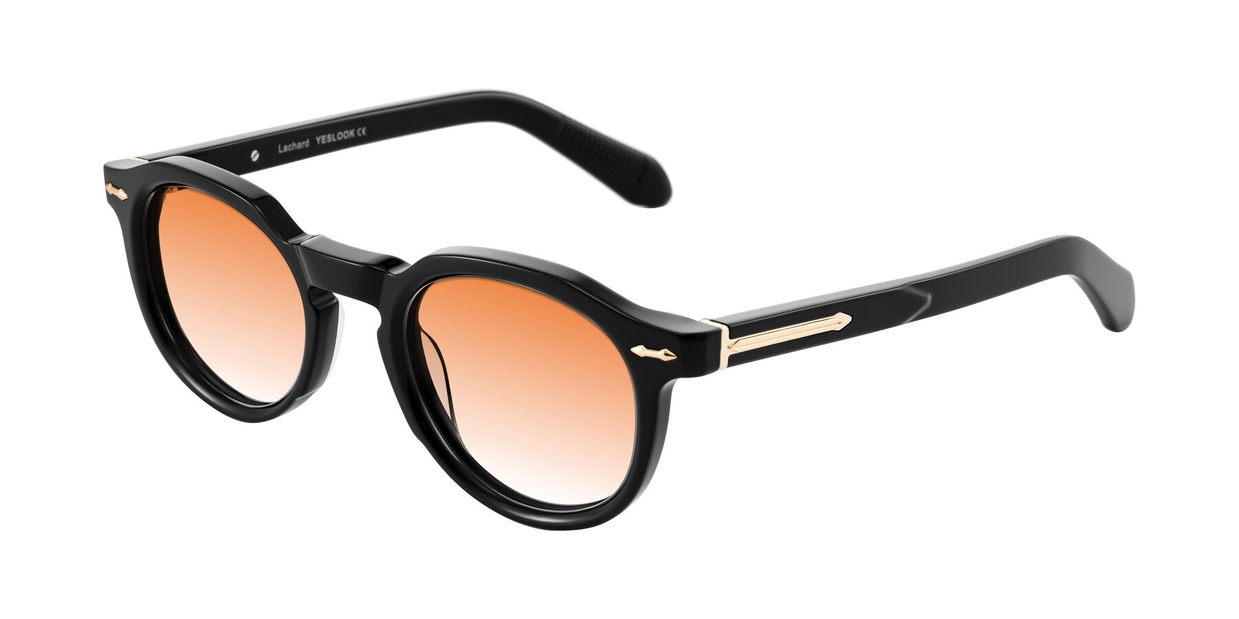 Angle of Lachard in Black with Orange Gradient Lenses