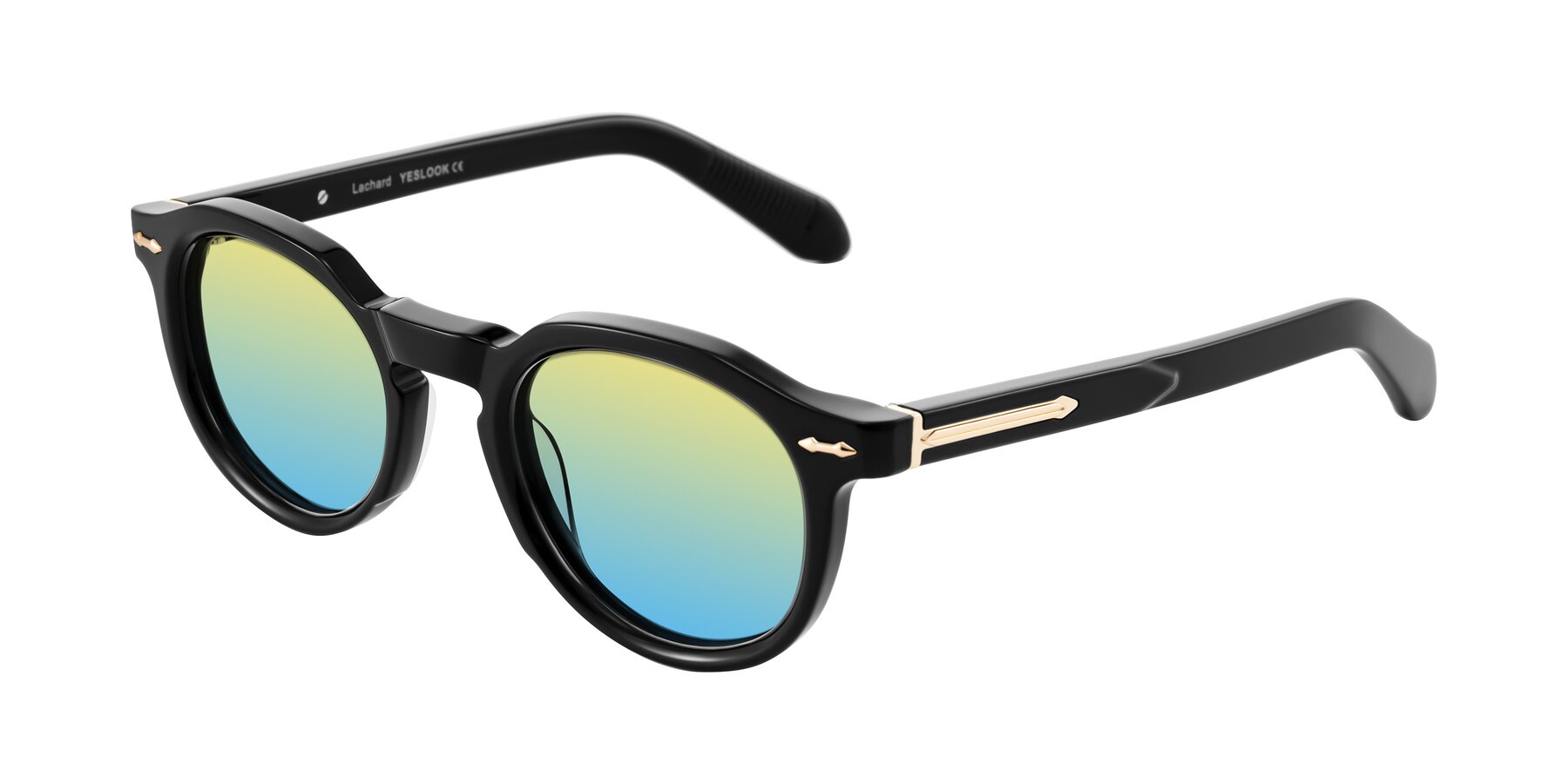 Angle of Lachard in Black with Yellow / Blue Gradient Lenses