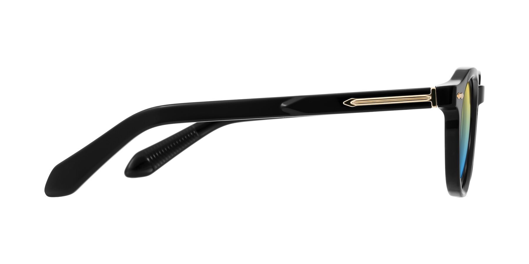 Side of Lachard in Black with Yellow / Blue Gradient Lenses