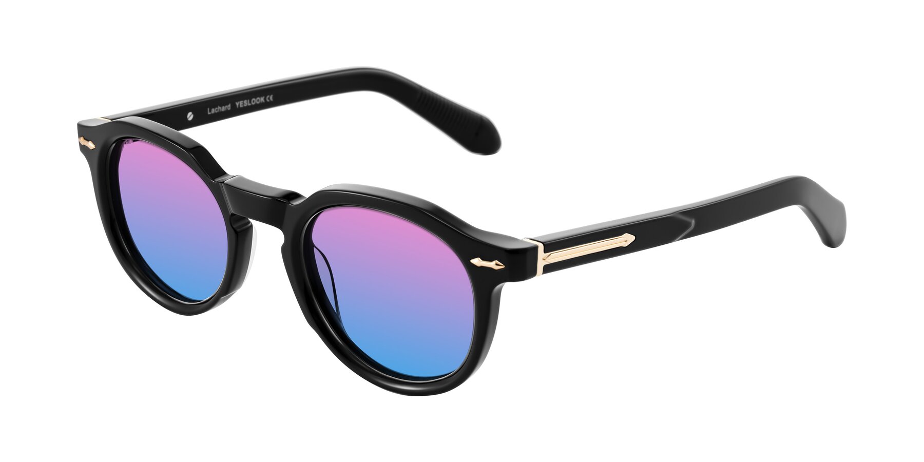 Angle of Lachard in Black with Pink / Blue Gradient Lenses