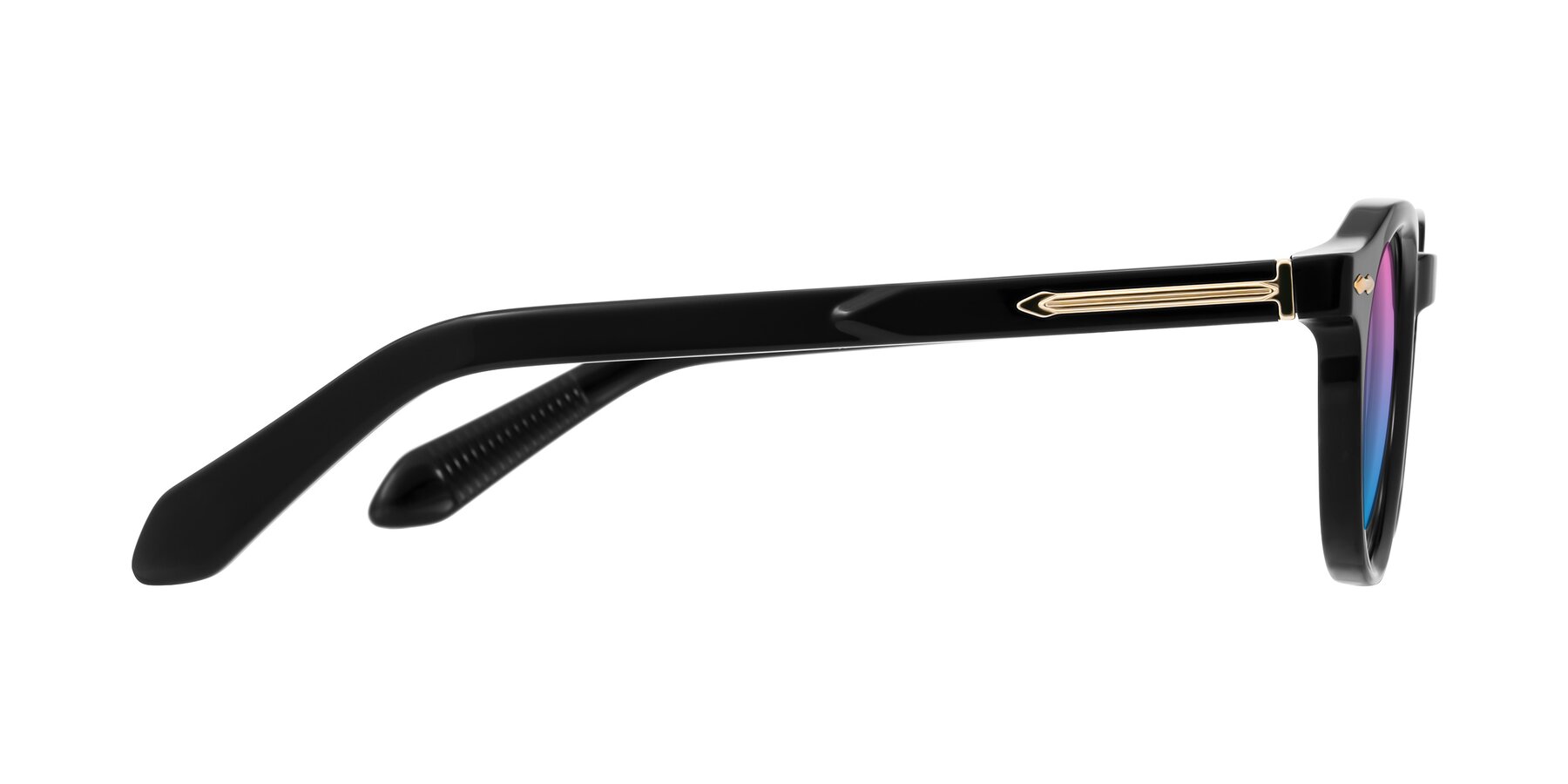 Side of Lachard in Black with Pink / Blue Gradient Lenses