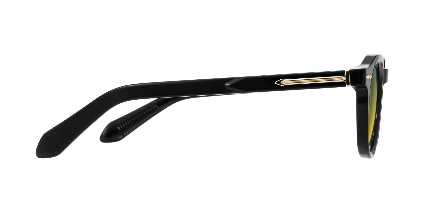 Side of Lachard in Black with Green / Yellow Gradient Lenses