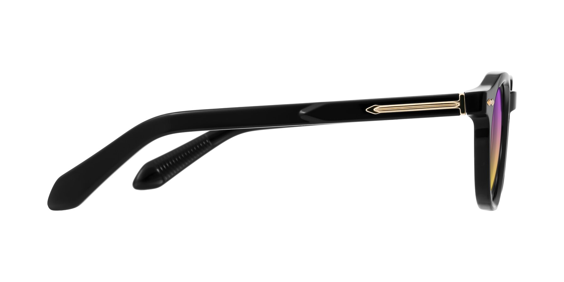 Side of Lachard in Black with Purple / Yellow Gradient Lenses