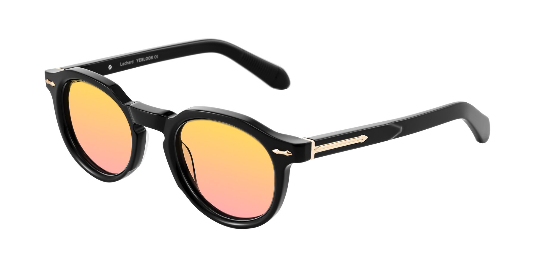 Angle of Lachard in Black with Yellow / Pink Gradient Lenses