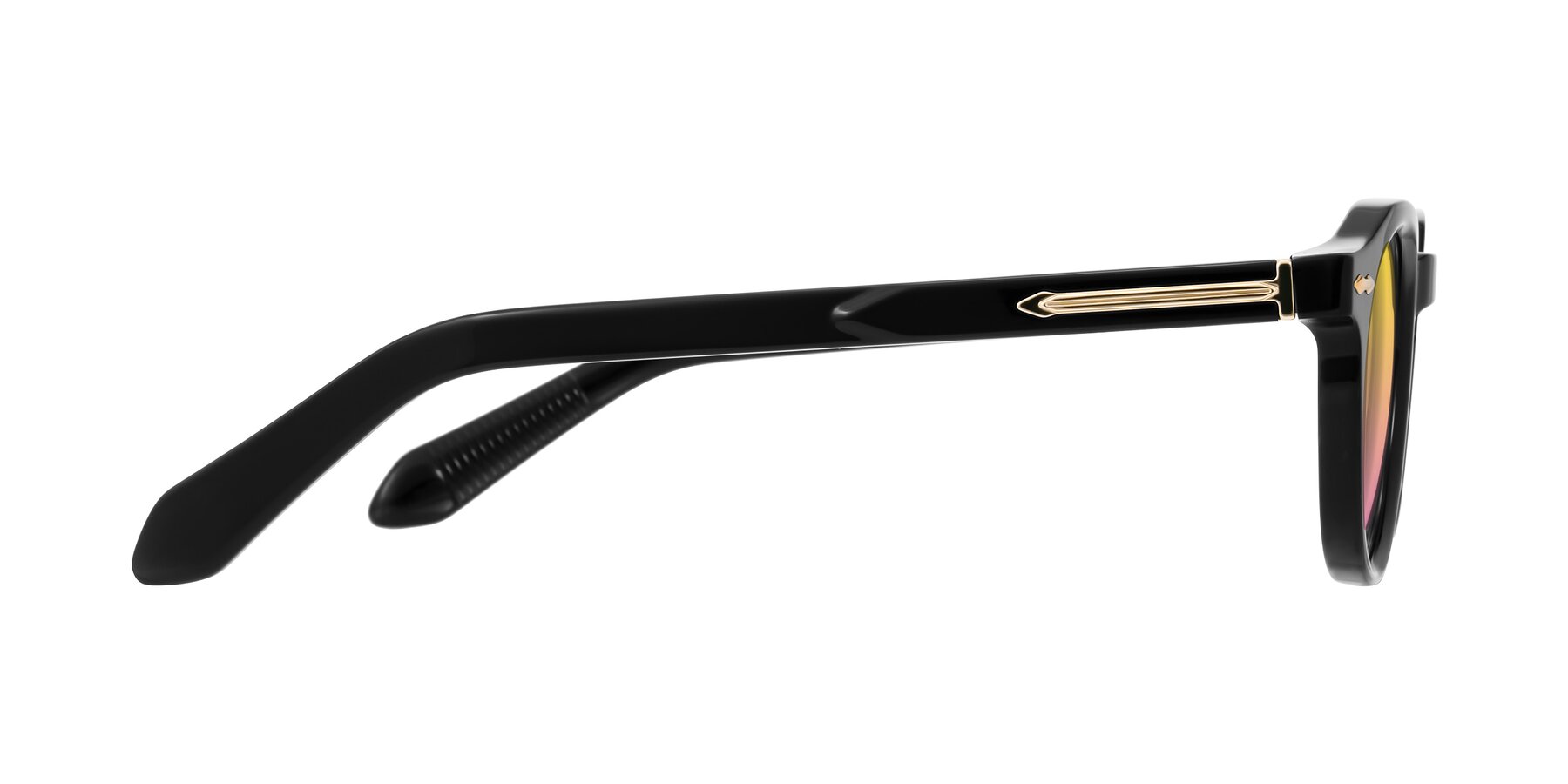 Side of Lachard in Black with Yellow / Pink Gradient Lenses