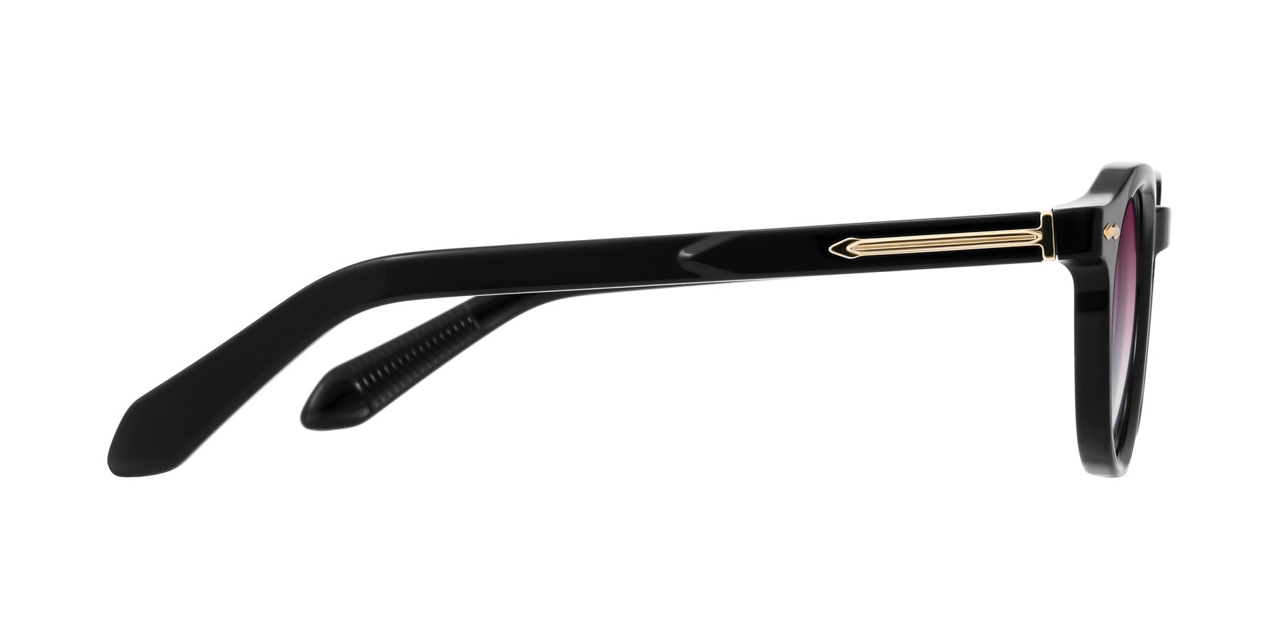 Side of Lachard in Black with Wine Gradient Lenses