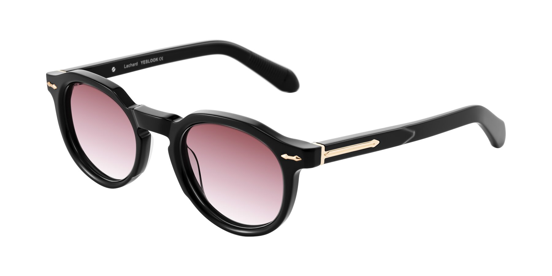 Angle of Lachard in Black with Garnet Gradient Lenses