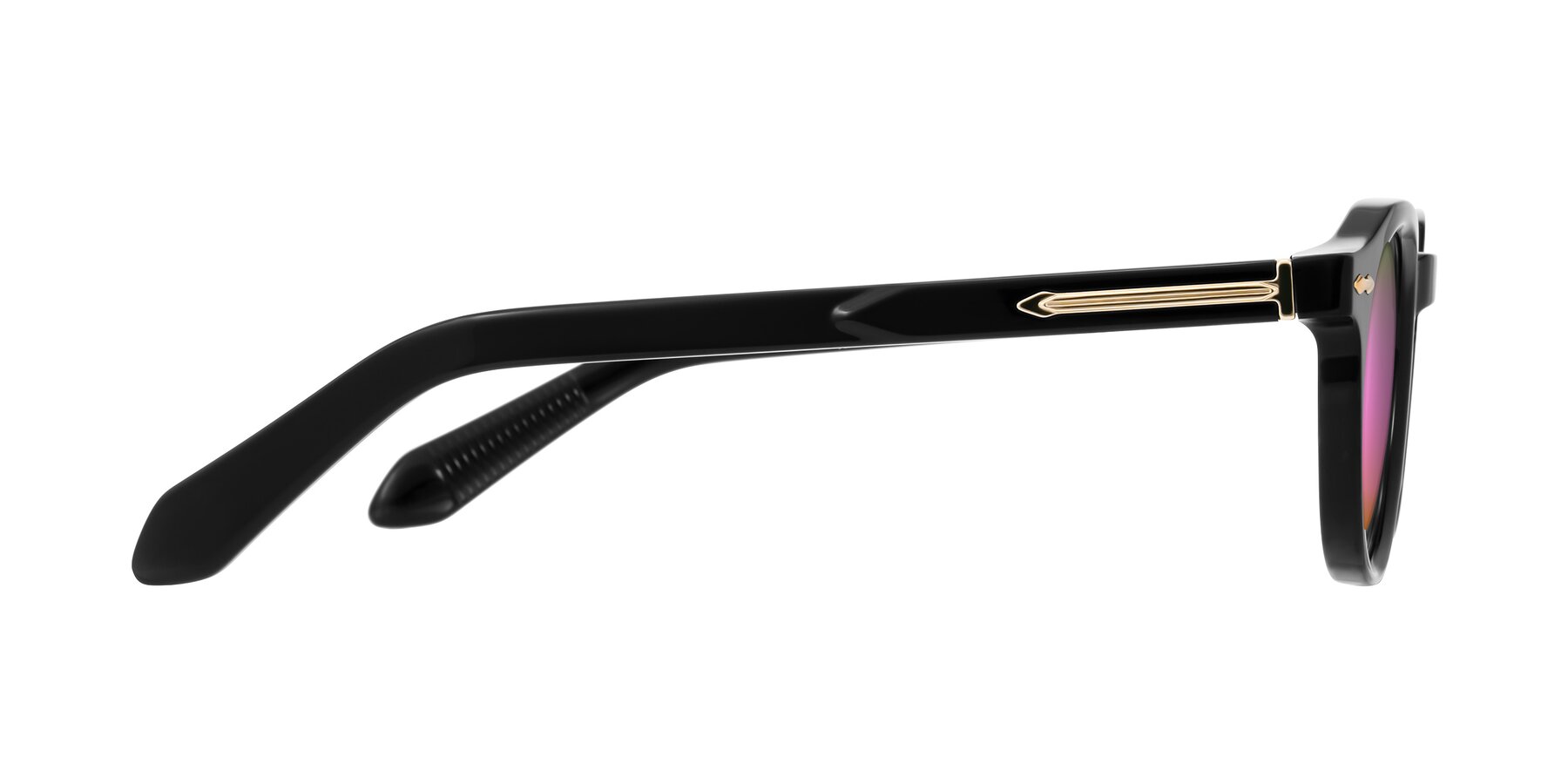 Side of Lachard in Black with Pink Mirrored Lenses