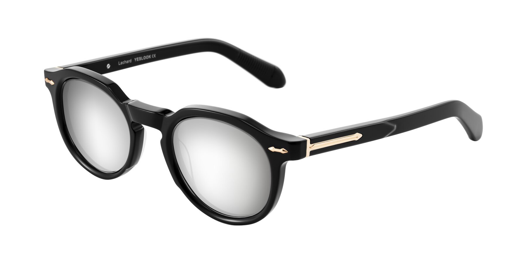 Angle of Lachard in Black with Silver Mirrored Lenses