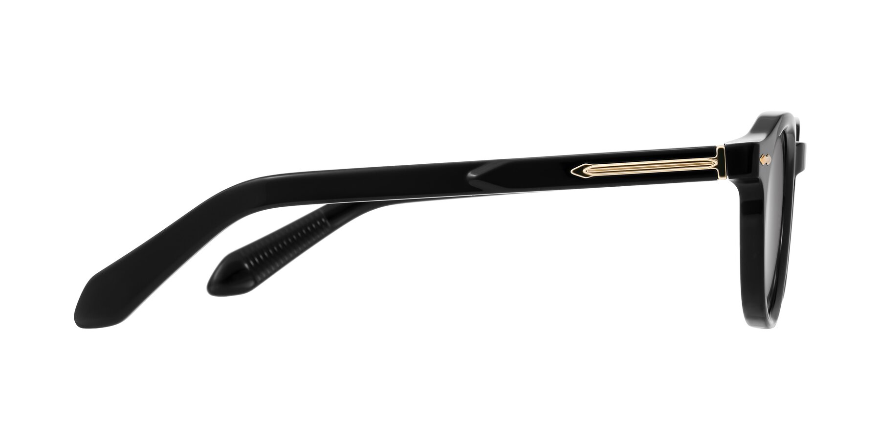 Side of Lachard in Black with Silver Mirrored Lenses