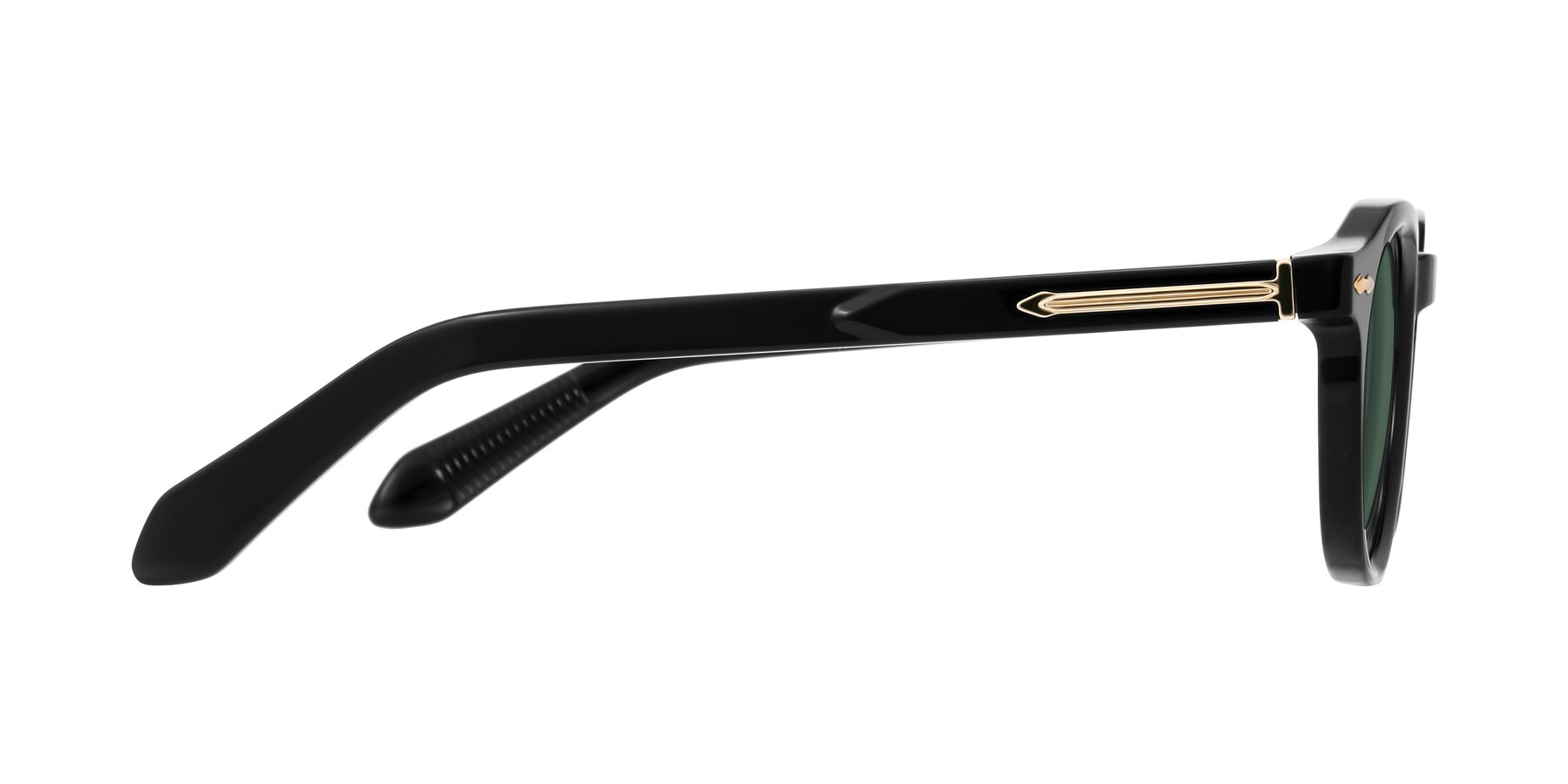 Side of Lachard in Black with Green Polarized Lenses