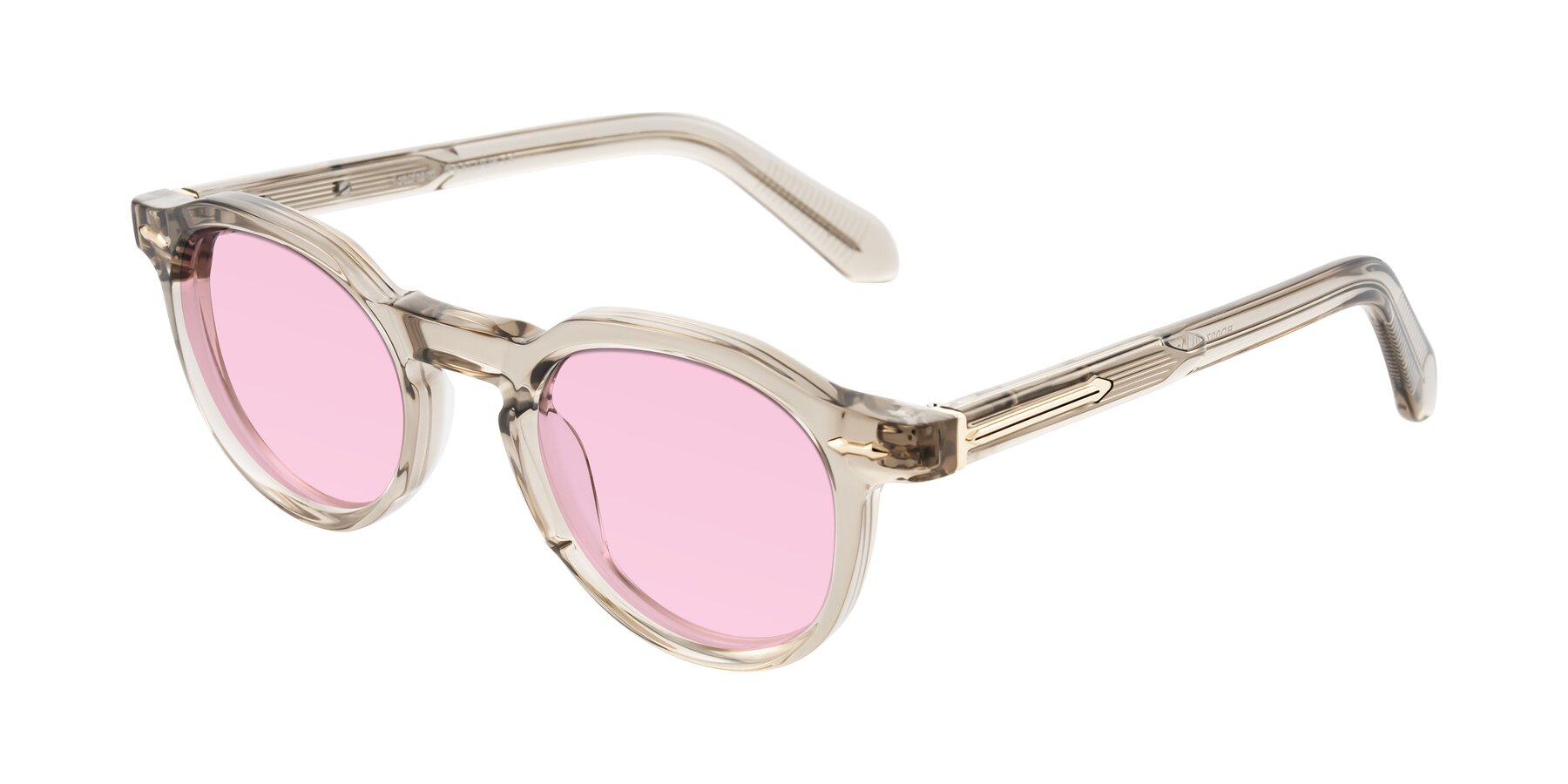 Angle of Lachard in Transparent Brown with Light Pink Tinted Lenses