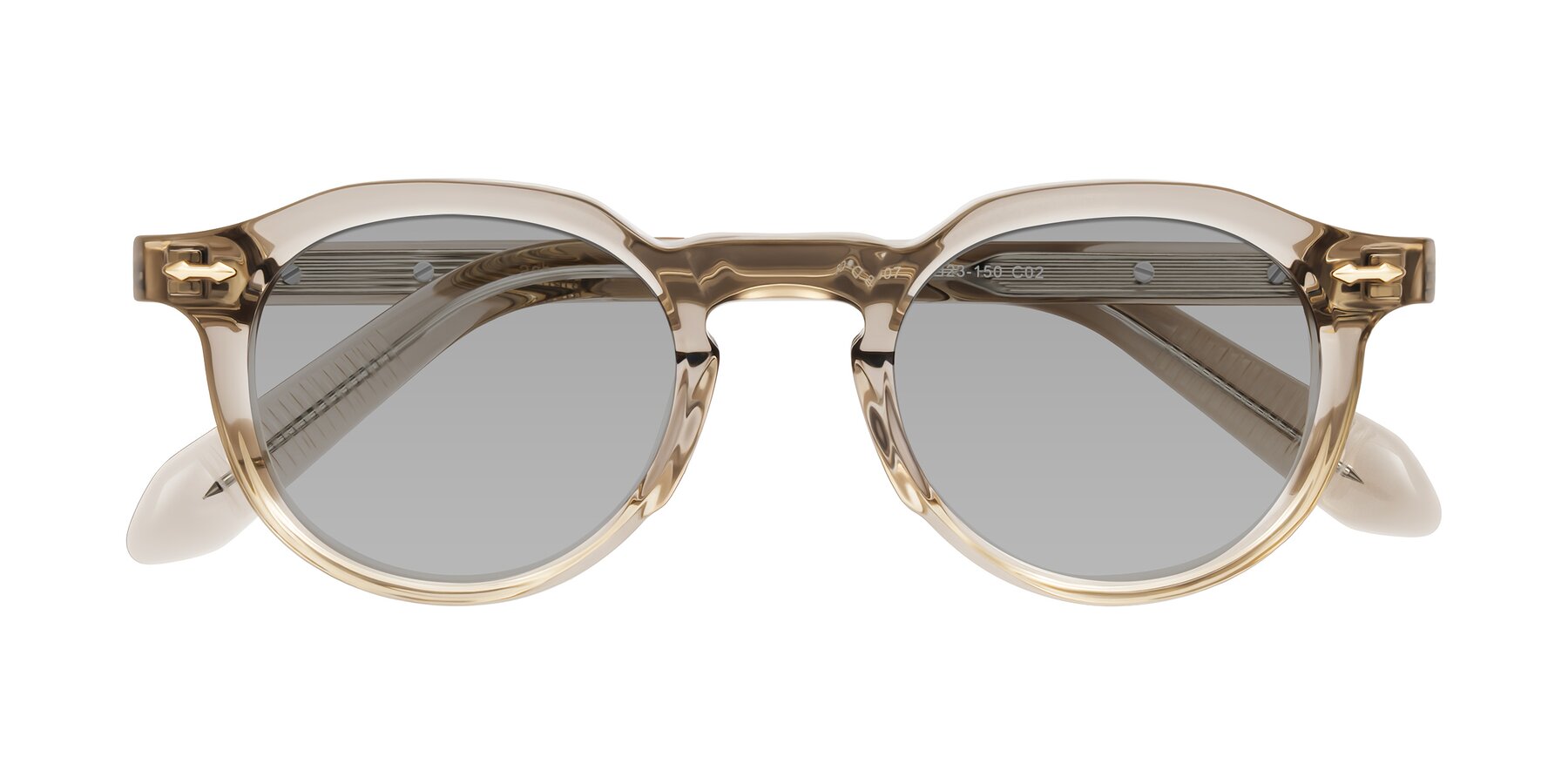 Folded Front of Lachard in Transparent Brown with Light Gray Tinted Lenses