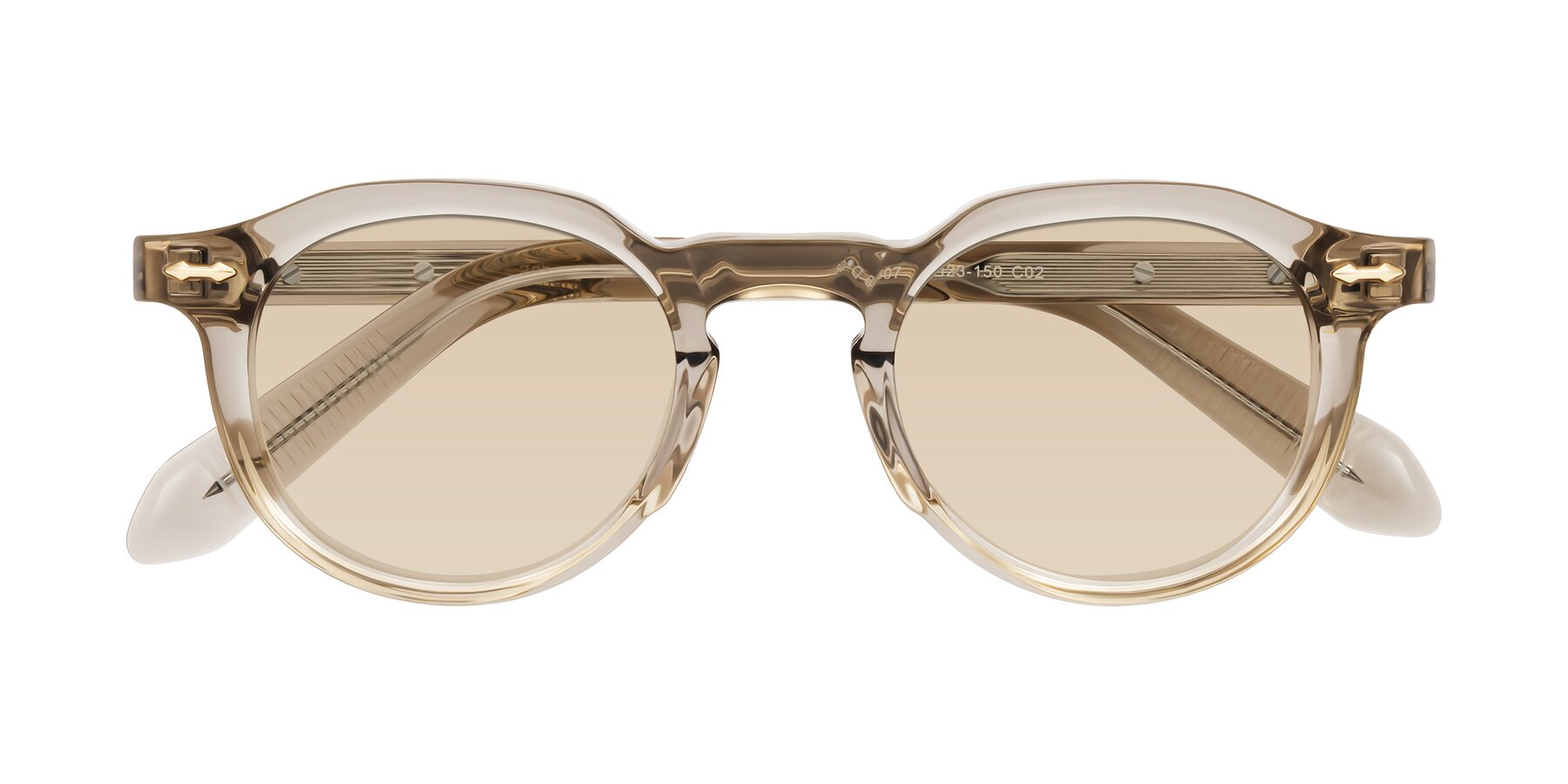 Folded Front of Lachard in Transparent Brown with Light Brown Tinted Lenses