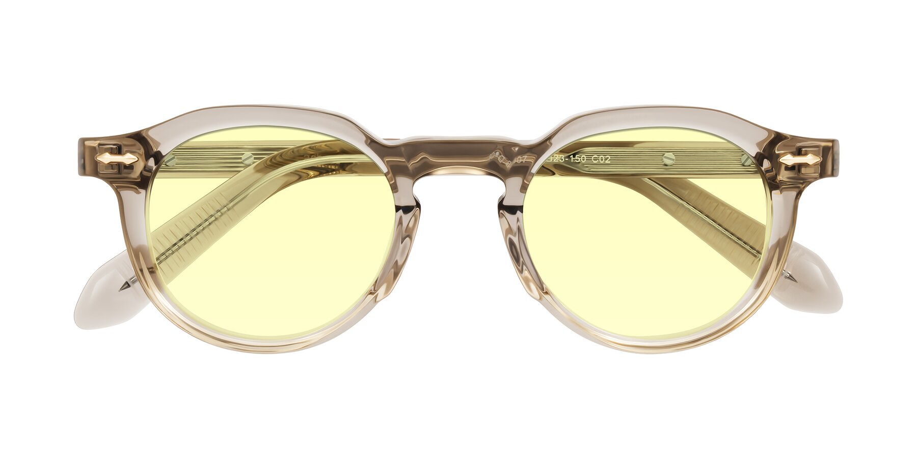 Folded Front of Lachard in Transparent Brown with Light Yellow Tinted Lenses