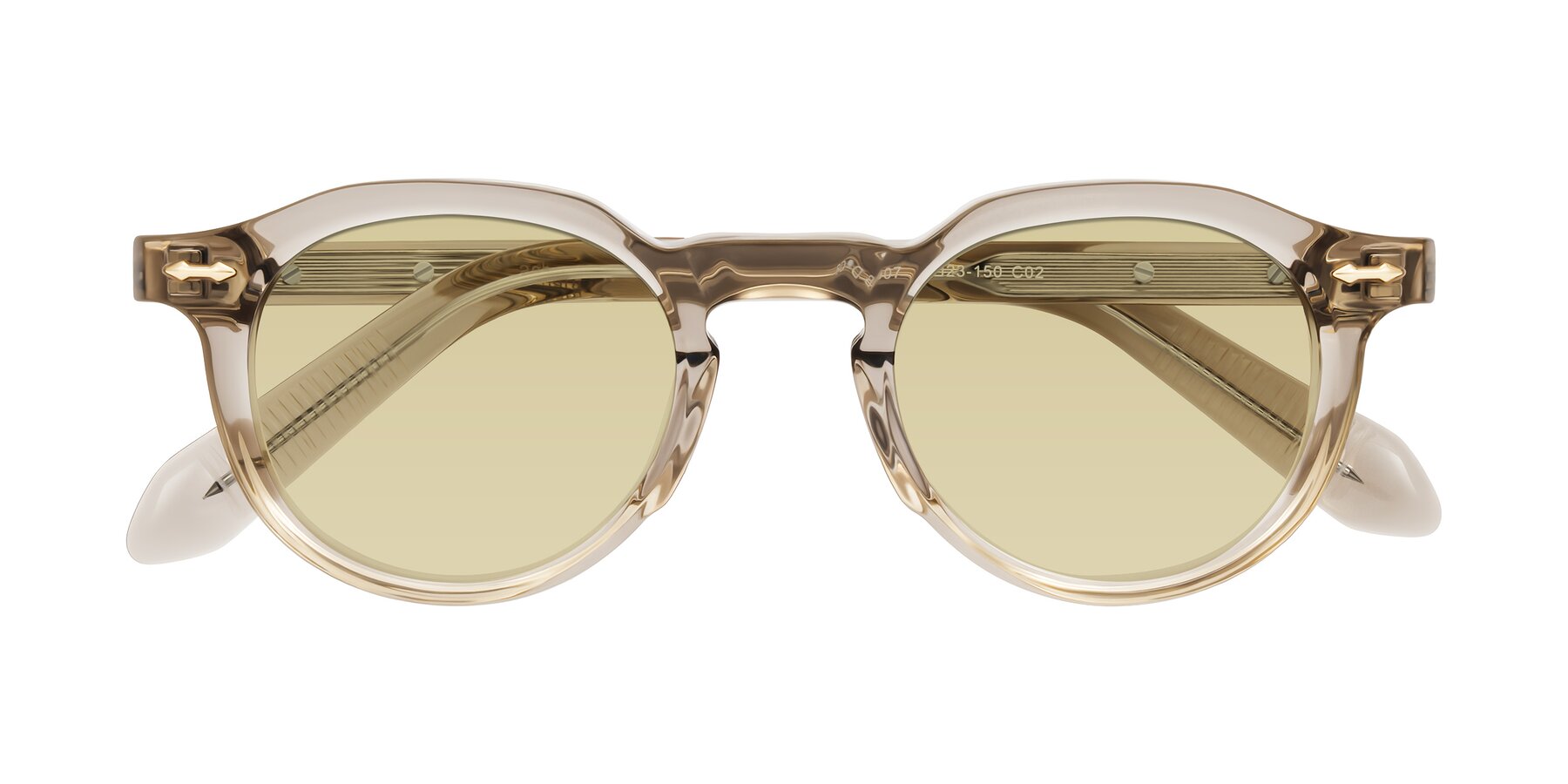 Folded Front of Lachard in Transparent Brown with Light Champagne Tinted Lenses