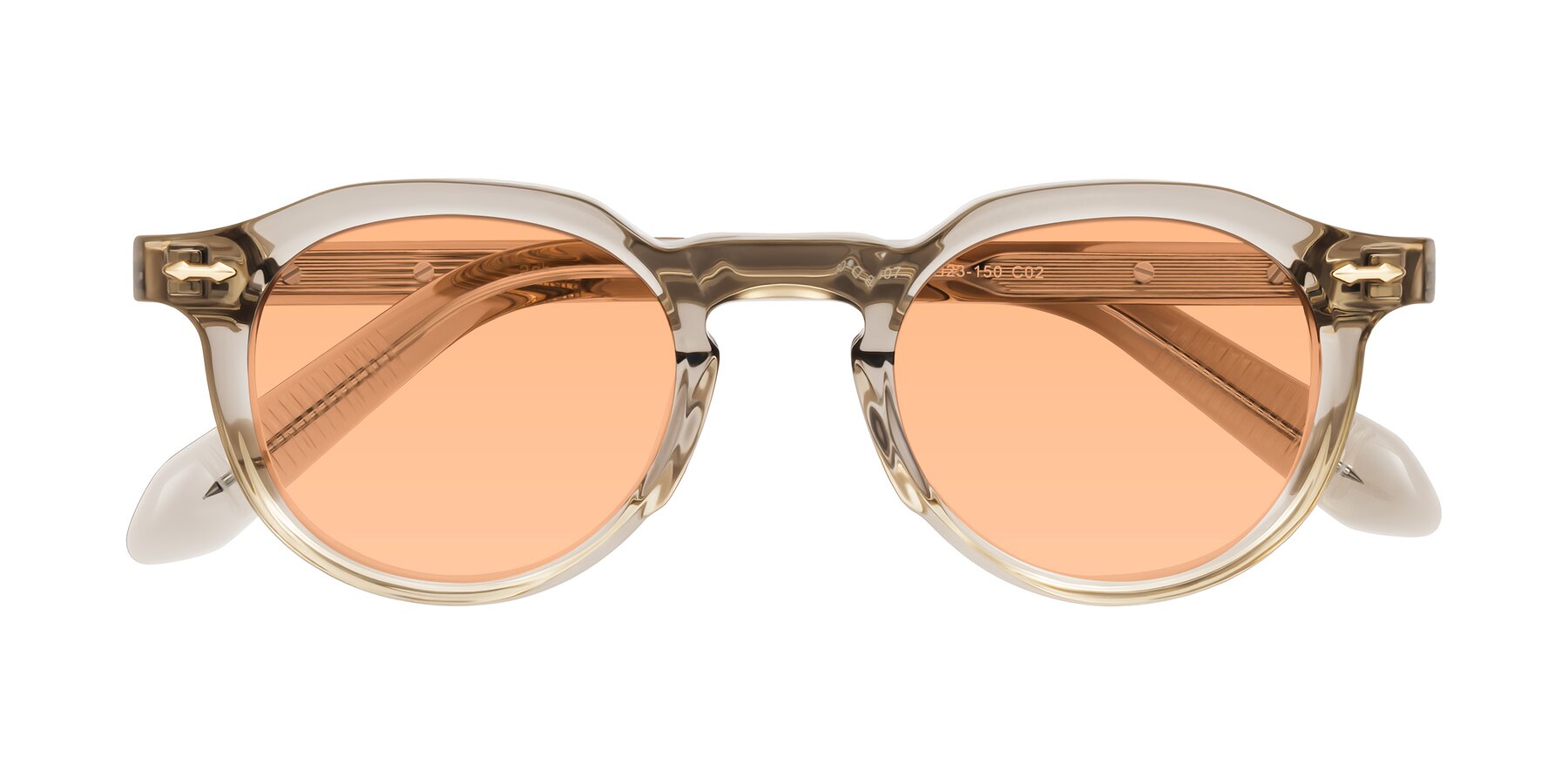 Folded Front of Lachard in Transparent Brown with Light Orange Tinted Lenses