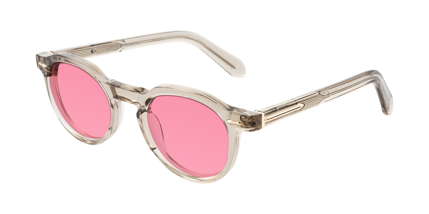Angle of Lachard in Transparent Brown with Pink Tinted Lenses