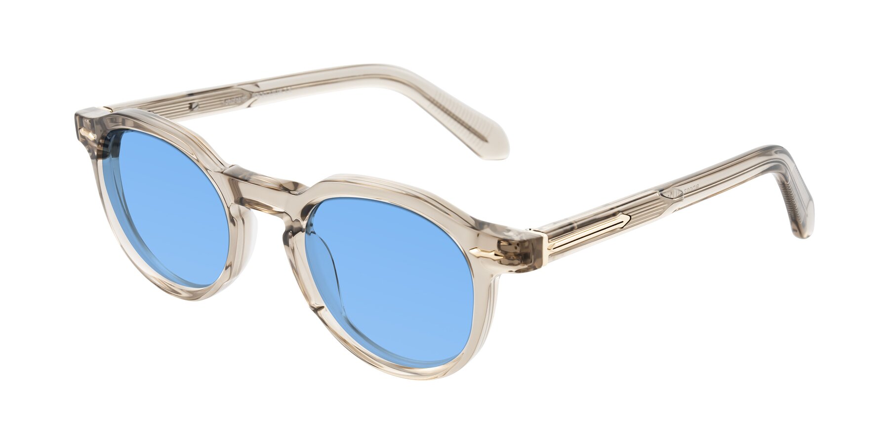 Angle of Lachard in Transparent Brown with Medium Blue Tinted Lenses