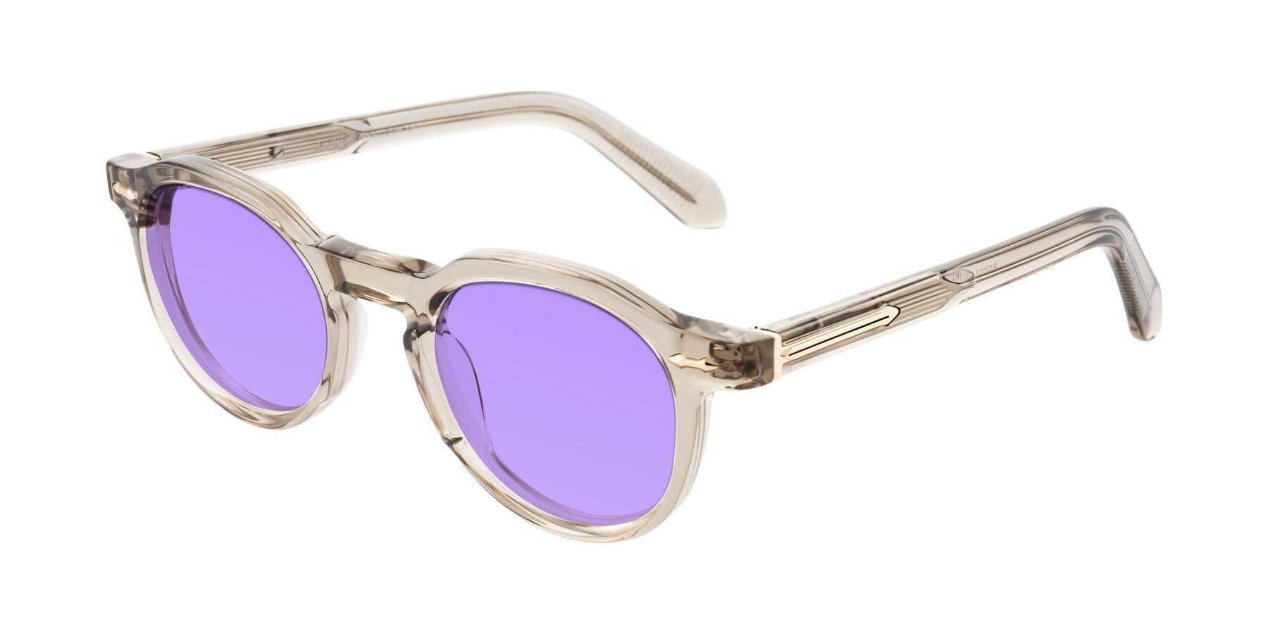Angle of Lachard in Transparent Brown with Medium Purple Tinted Lenses