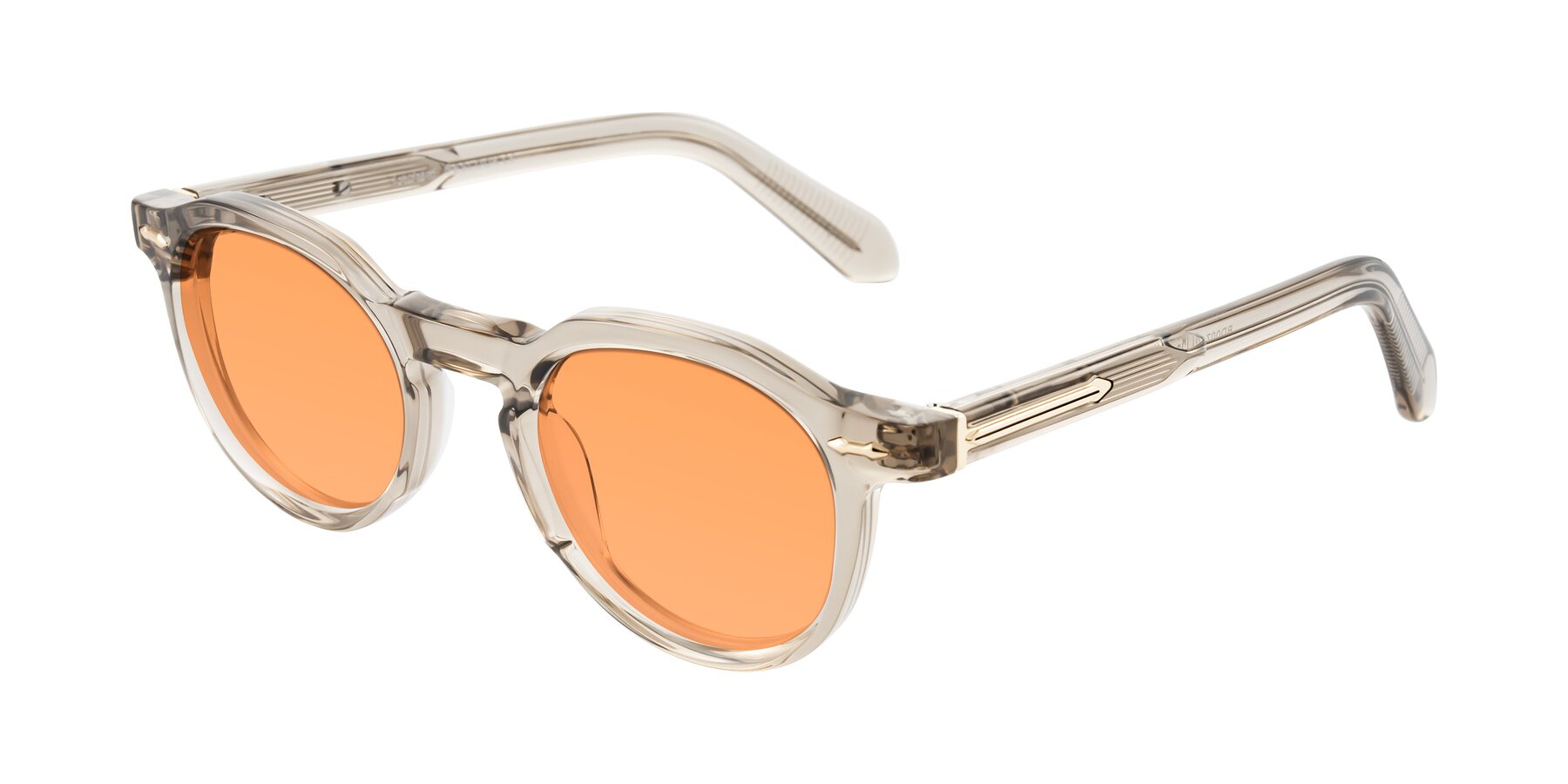 Angle of Lachard in Transparent Brown with Medium Orange Tinted Lenses
