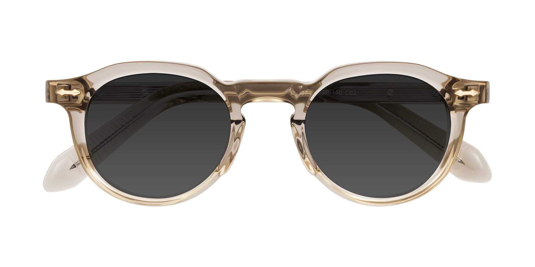 Folded Front of Lachard in Transparent Brown with Gray Tinted Lenses