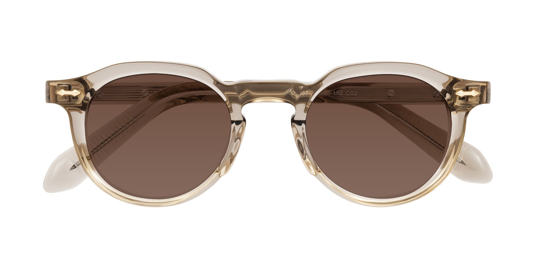 Folded Front of Lachard in Transparent Brown with Brown Tinted Lenses