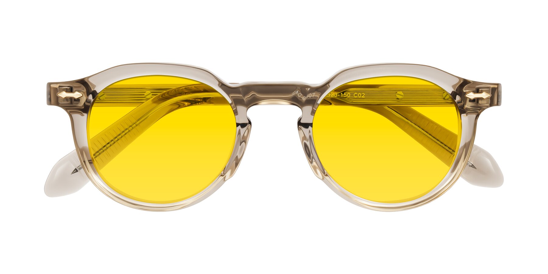 Folded Front of Lachard in Transparent Brown with Yellow Tinted Lenses
