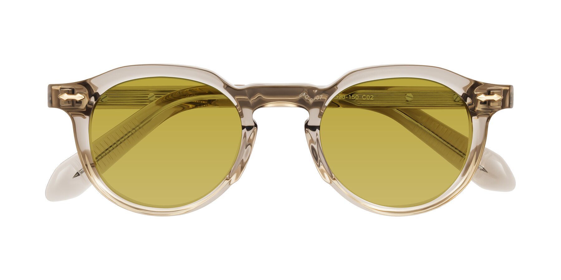 Folded Front of Lachard in Transparent Brown with Champagne Tinted Lenses