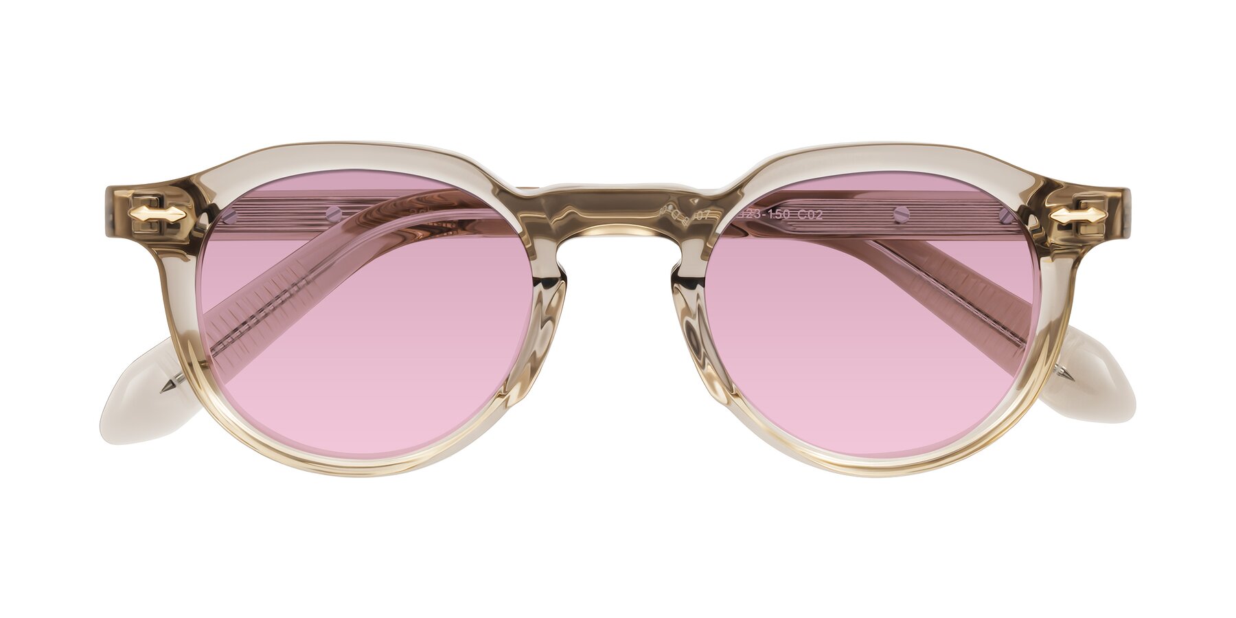 Folded Front of Lachard in Transparent Brown with Light Wine Tinted Lenses
