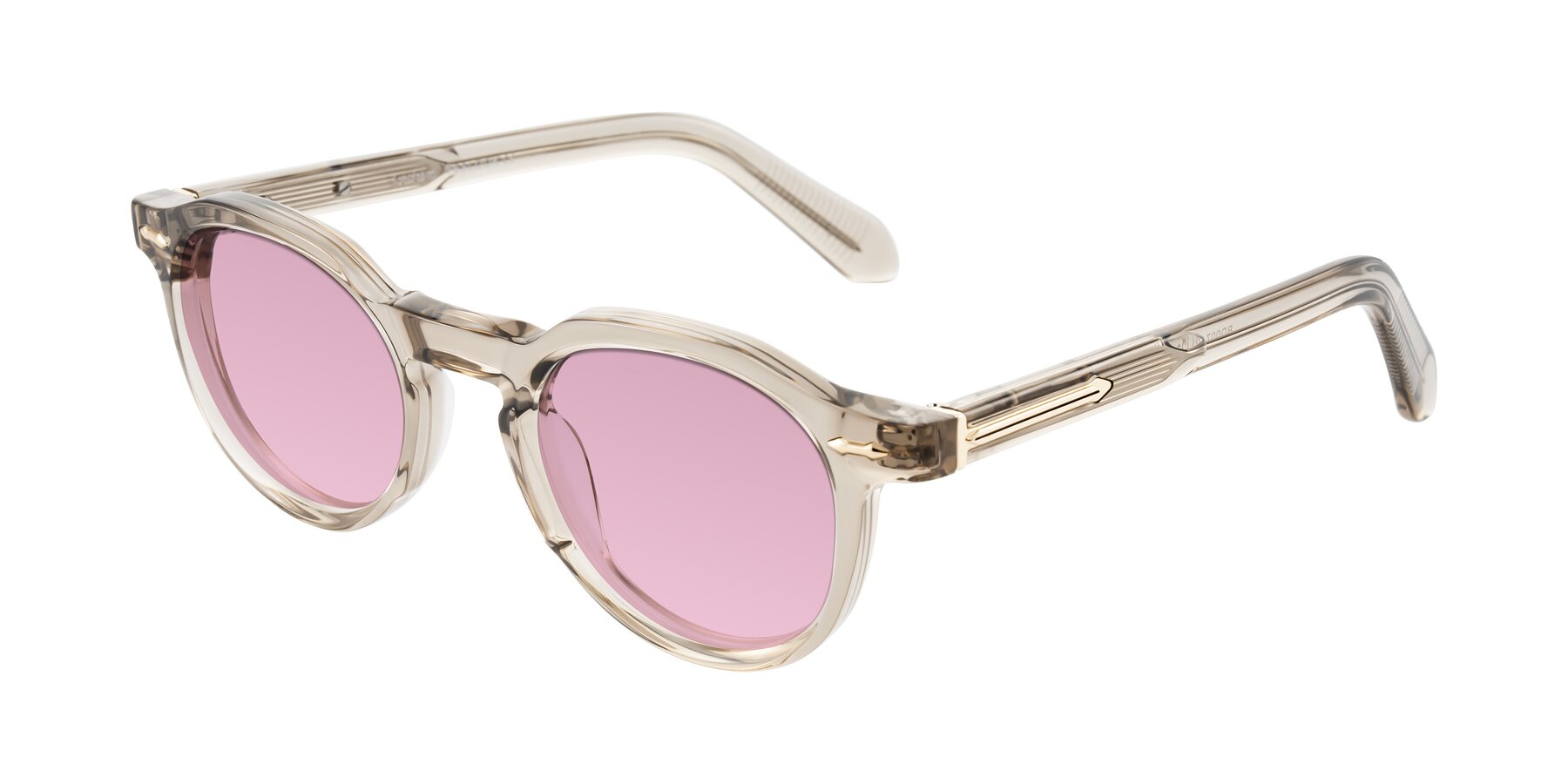Angle of Lachard in Transparent Brown with Light Wine Tinted Lenses