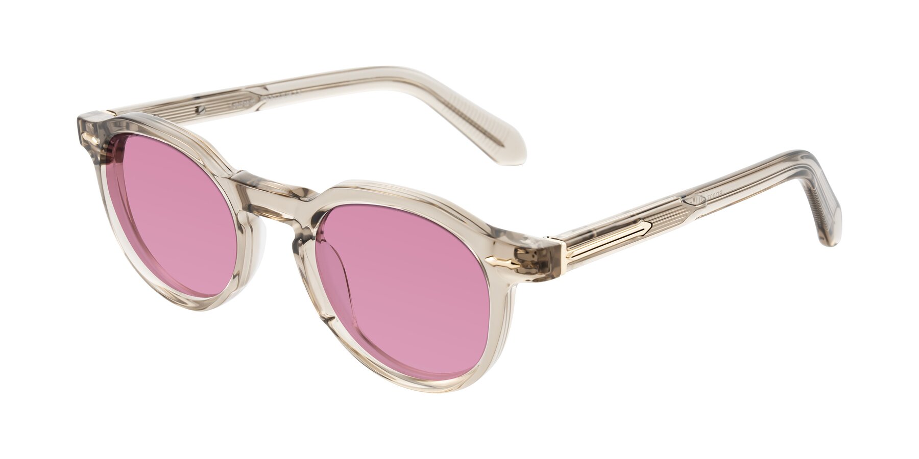 Angle of Lachard in Transparent Brown with Medium Wine Tinted Lenses