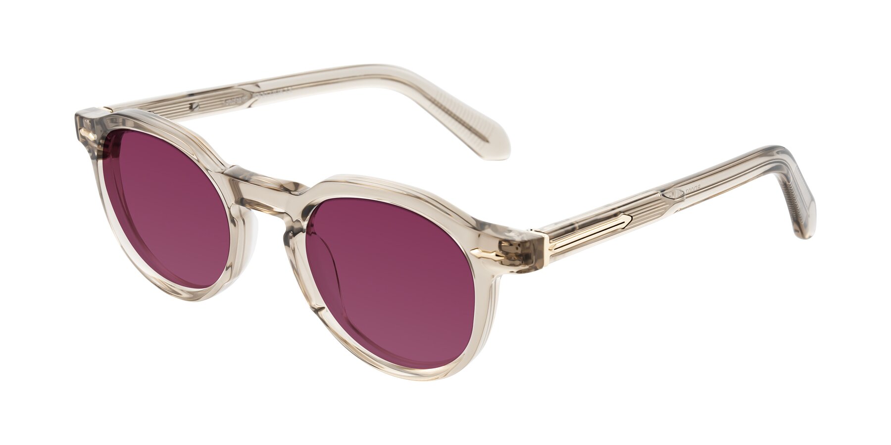 Angle of Lachard in Transparent Brown with Wine Tinted Lenses