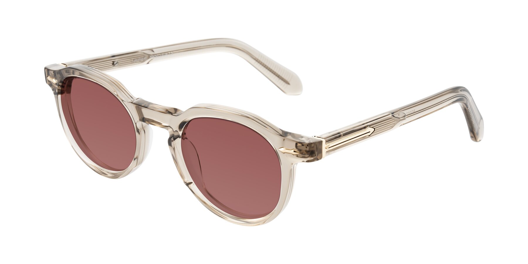 Angle of Lachard in Transparent Brown with Garnet Tinted Lenses