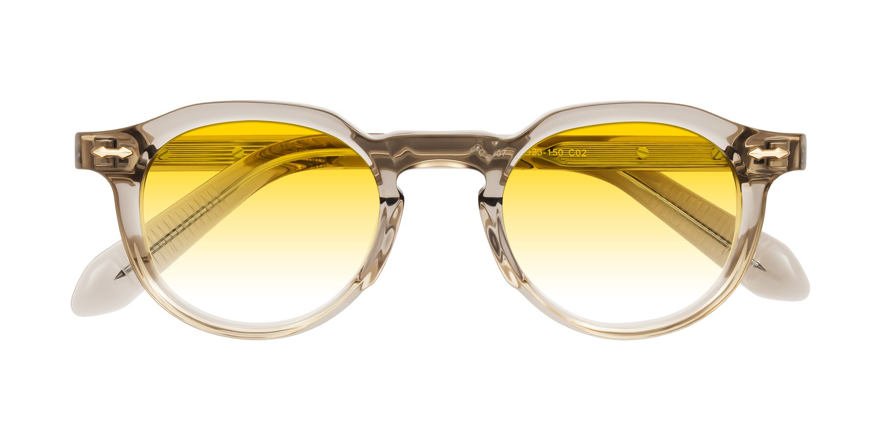Folded Front of Lachard in Transparent Brown with Yellow Gradient Lenses