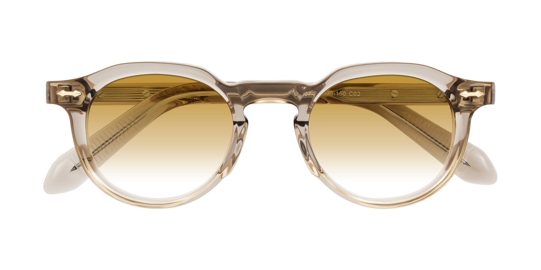 Folded Front of Lachard in Transparent Brown with Champagne Gradient Lenses