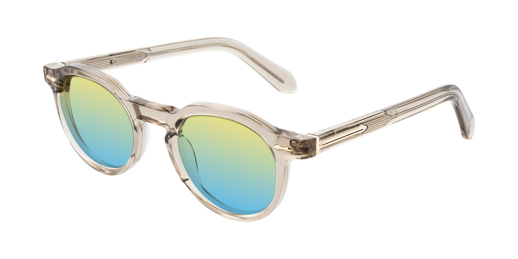 Angle of Lachard in Transparent Brown with Yellow / Blue Gradient Lenses