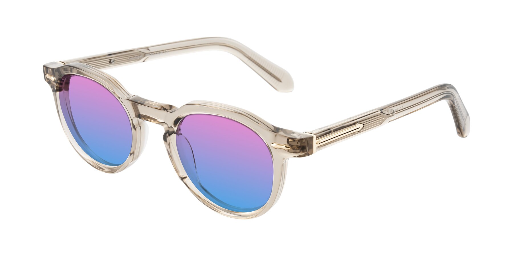 Angle of Lachard in Transparent Brown with Pink / Blue Gradient Lenses