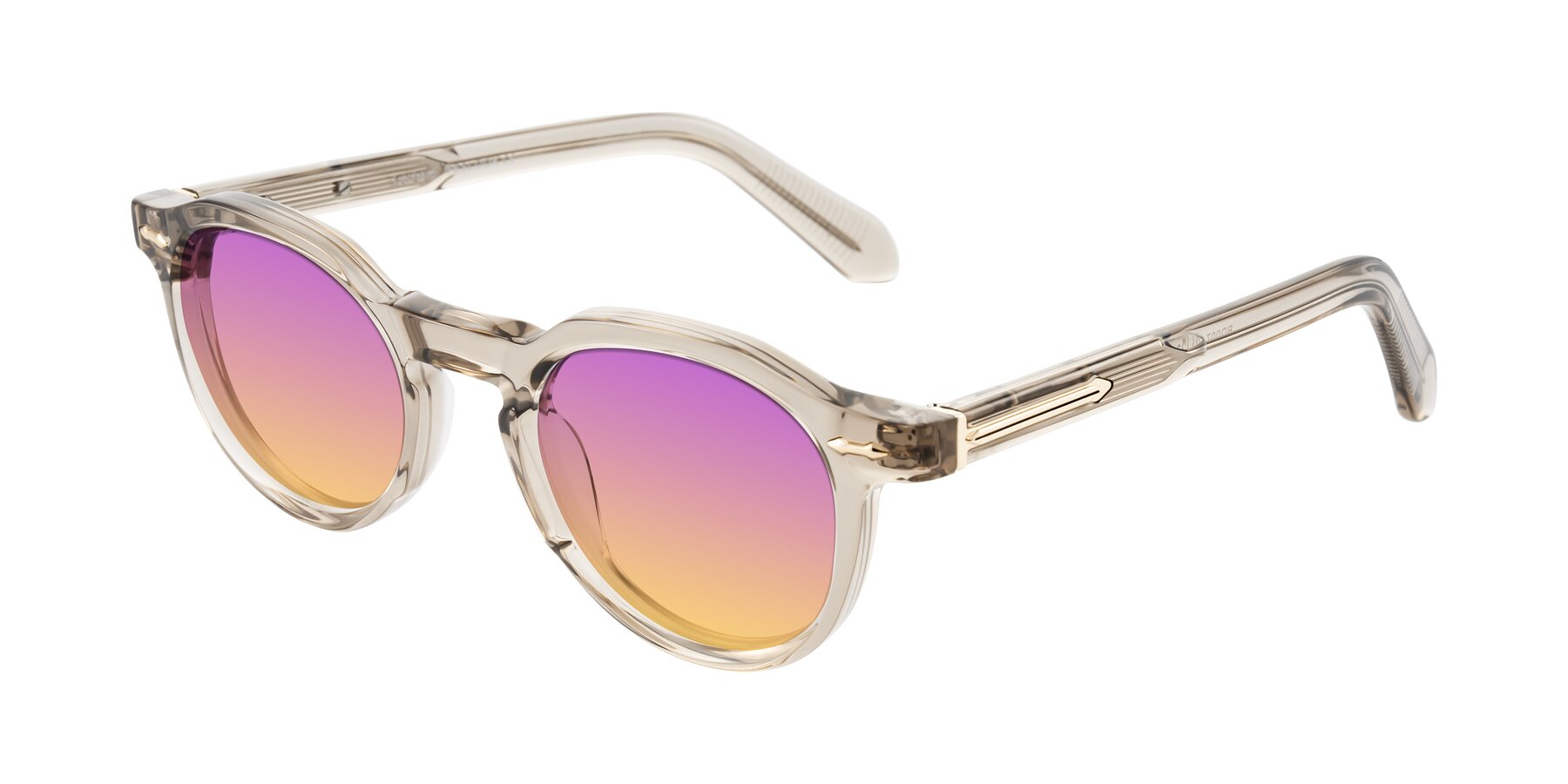 Angle of Lachard in Transparent Brown with Purple / Yellow Gradient Lenses