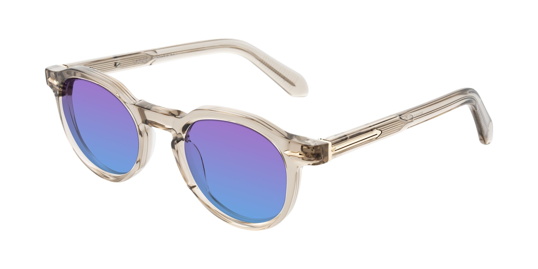 Angle of Lachard in Transparent Brown with Purple / Blue Gradient Lenses