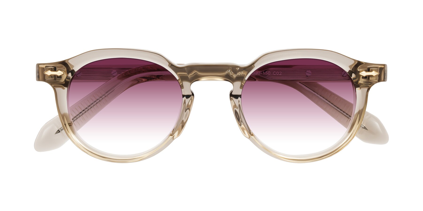 Folded Front of Lachard in Transparent Brown with Wine Gradient Lenses
