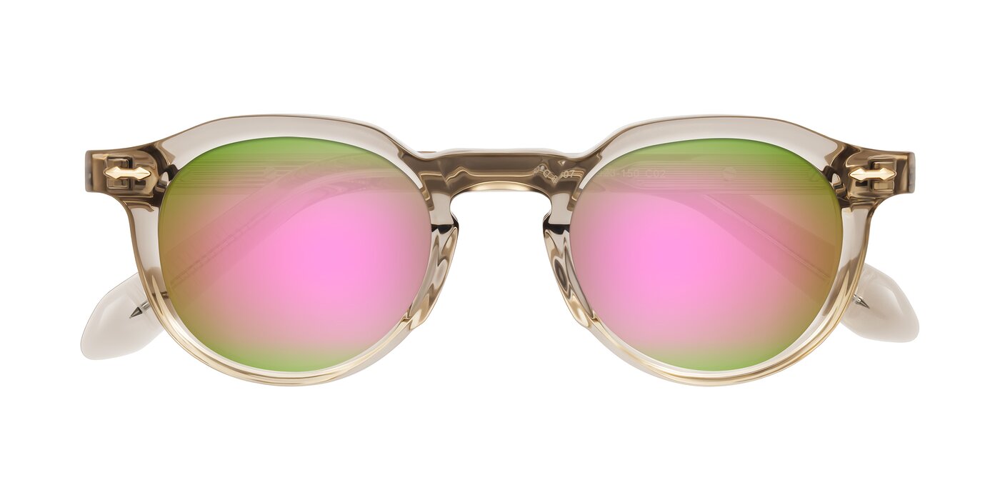 Lachard - Transparent Brown Flash Mirrored Sunglasses