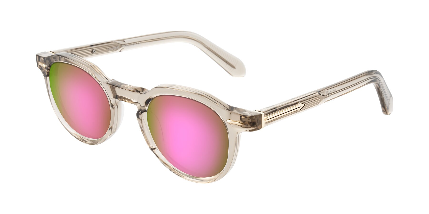 Angle of Lachard in Transparent Brown with Pink Mirrored Lenses