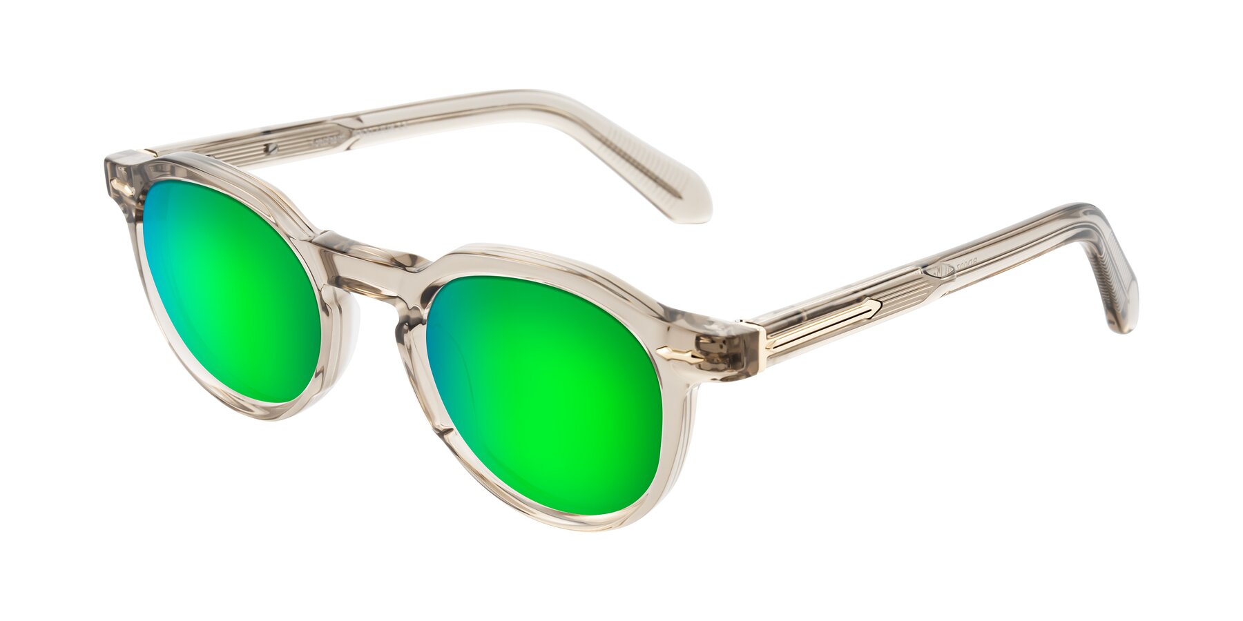 Angle of Lachard in Transparent Brown with Green Mirrored Lenses