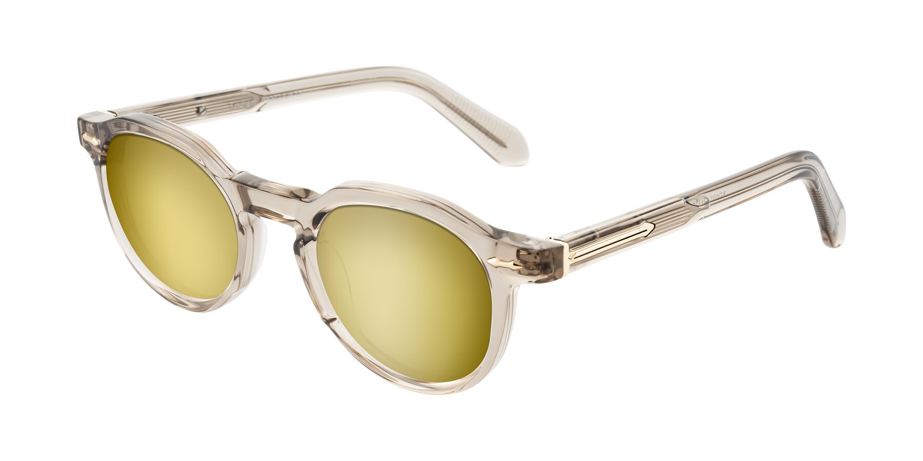 Angle of Lachard in Transparent Brown with Gold Mirrored Lenses